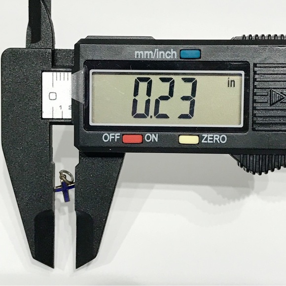 Vintage Tiny Blue Enamel Italian Cross Catholic Necklace Bracelet Pendant Charm - Picture 13 of 14